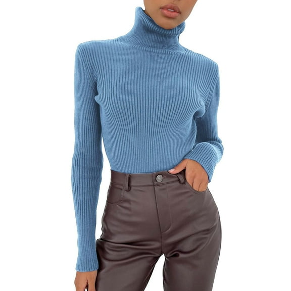 MITCOWBOY Turtleneck Women Women Soft Sweater Slim Fit Lightweight Long Sleeve Turtleneck Tops Undershirt Turtle Necks Tops for Women Mock Turtleneck for Women