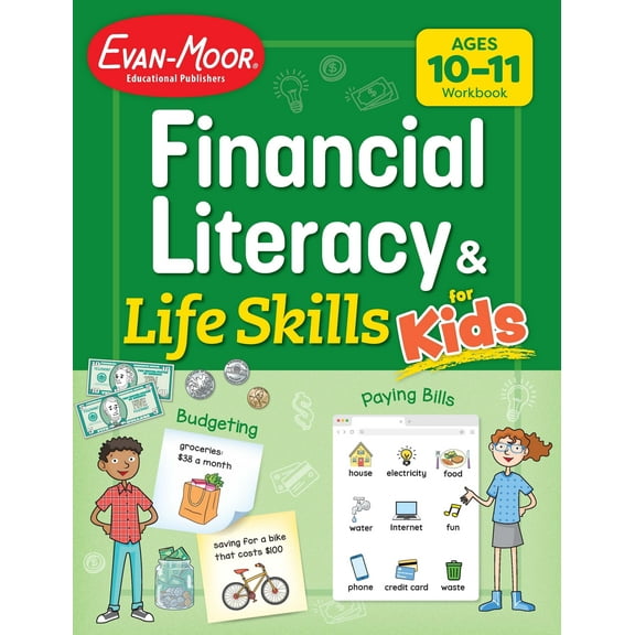 Evan-Moor Financial Literacy and Life Skills for Kids, Age 10 - 11 Workbook