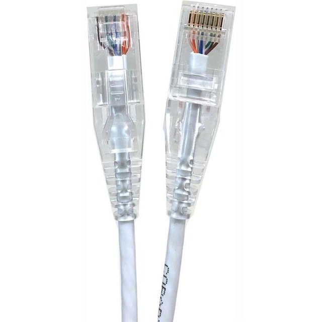 Micro Connectors E08-025W-SLIM5 25 Pieds Ultra Mince 28AWG Cat6 UTP RJ45 Patch Cables&44; Blanc - Pack de 5