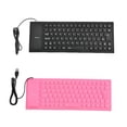 thumbnail image 4 of Ruiboury Keyboard Durable Waterproof Silent Soft Keyboards Fashion Mini Flexible Folding USB Wired Tablet Accessories Fittings Pink 85-Key, 4 of 6