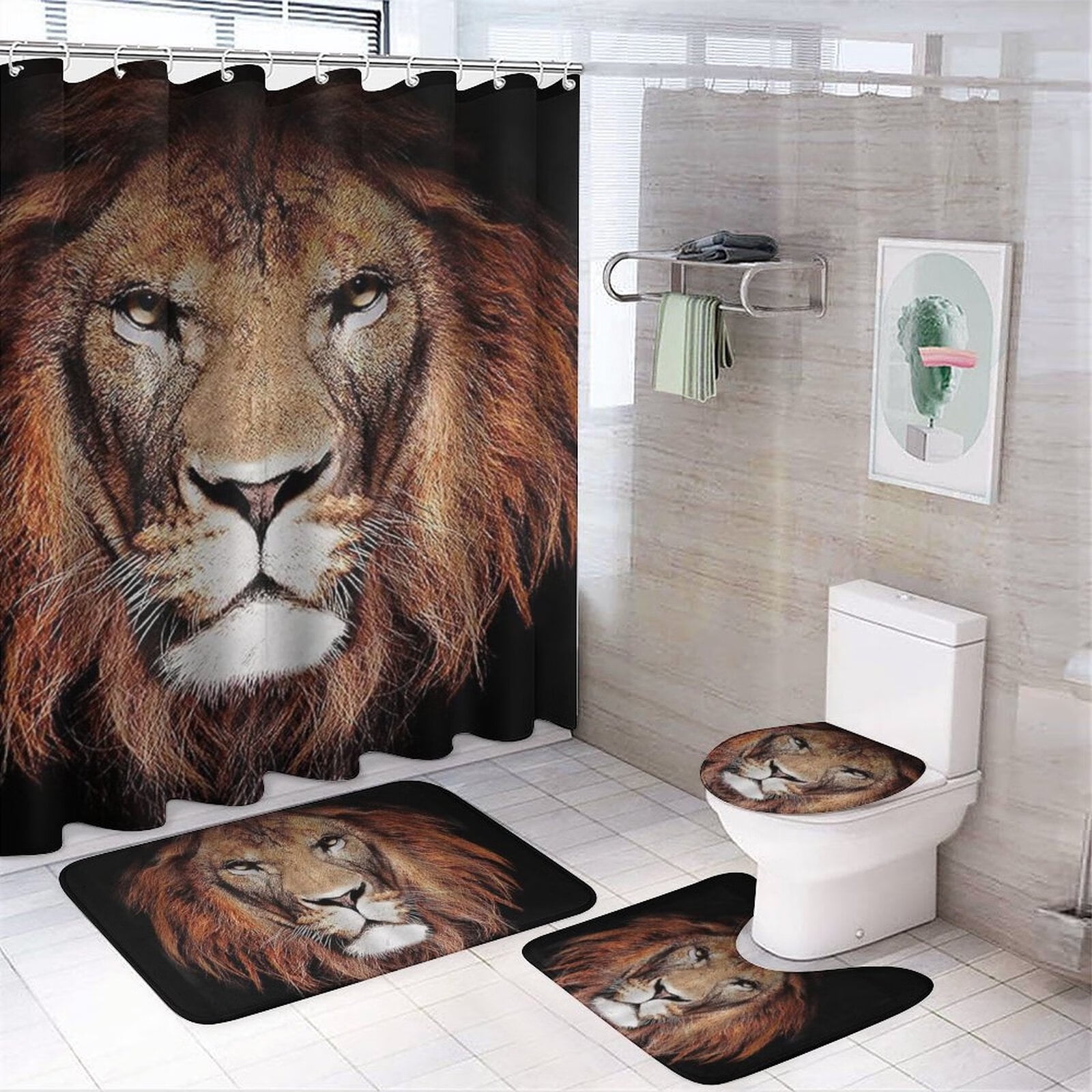 4pcs Turtle Shower Curtain Sets Funny Sea Ocean Creature Animal Bath  Curtains with Non-Slip Rugs, Toilet Lid Cover and Bath Mat - Walmart.com