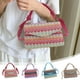 thumbnail image 1 of Bolso De Plástico Bolso bandolera tejido de paja para mujer, minibolso de hombro con rayas en contraste, 23 x 13 cm Yulucky, 1 of 9