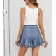 thumbnail image 3 of Pantalones cortos LOMMON Shorts de chifón casual de verano para mujer, azul, 3 of 4