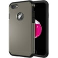 thumbnail image 1 of iPhone 8 Case, Slim Heavy Duty Dual Layer Protection Cover Heavy Duty Case for iPhone 8 Only (2X Glass Screen Protector Included) - Gun Metal, 1 of 8