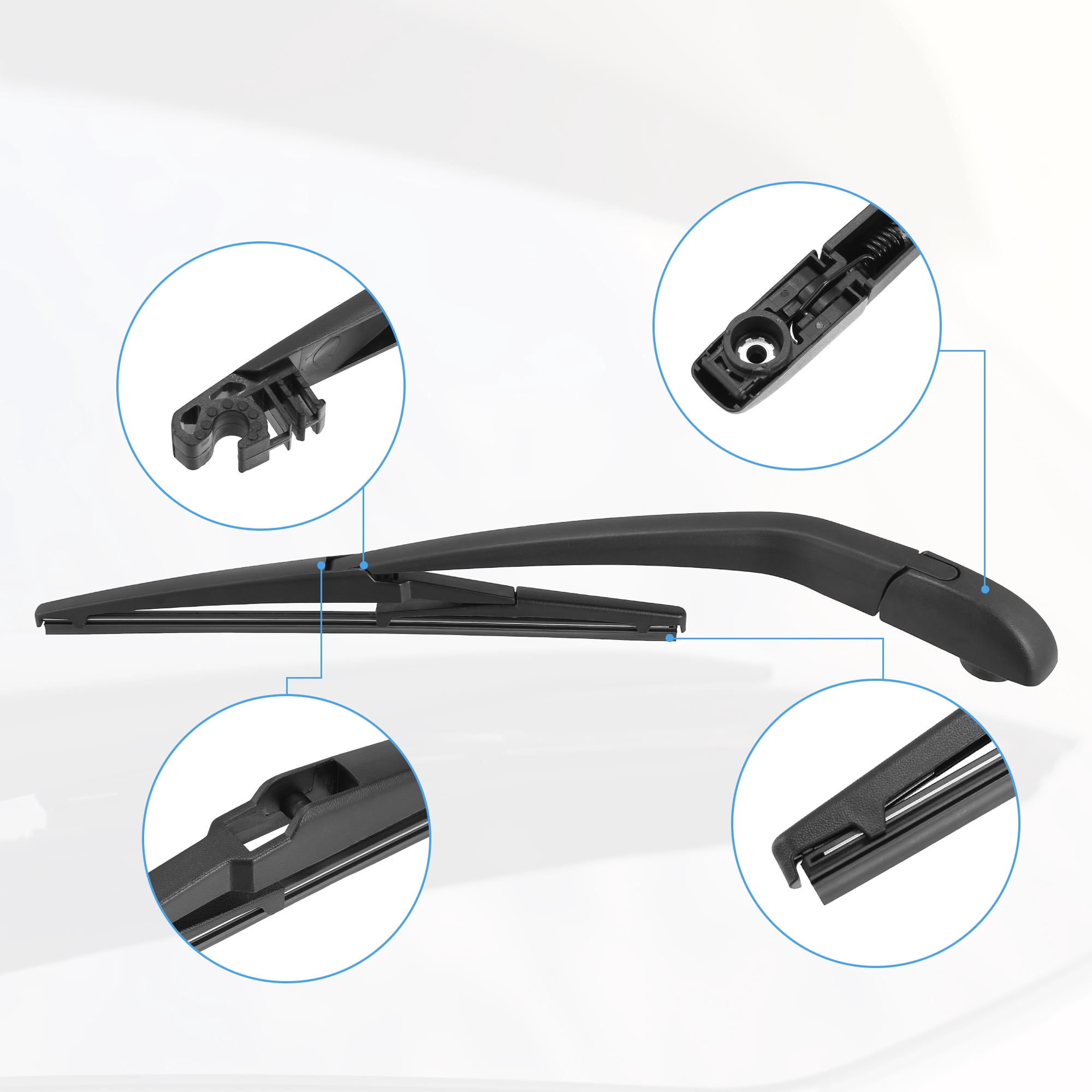 Unique Bargains 2Pcs Rear Windshield Wiper Blade Arm Assembly Fit for Dodge Journey Black