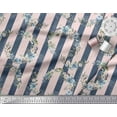 thumbnail image 2 of Soimoi Pink Cotton Voile Fabric Stripe & Half Wreath Rose Floral Fabric Prints By Yard 56 Inch Wide, 2 of 3