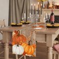 thumbnail image 2 of Orange Pumpkins Fall Table Runner Vintage Autumn Leaves Wooden Thanksgiving Tablerunners 13 x 48 Inch, Table Decorations Tabletop Scarf for Summer Gathering Holiday Farmhouse Kitchen Dining Decor, 2 of 8