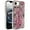 Pink, variant on For iPhone 16E (E edition) / SE4 (2025) Muti-Color Floral Bling Stones Ornaments Case - Orange
