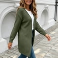 thumbnail image 6 of Binmer Women’s V Neck Open Front Long Knit Cardigan Long Sleeve Casual Mid Length Outerwear,Sizes S-2XL, 6 of 9
