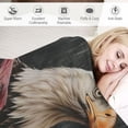 thumbnail image 3 of Orinice Bald Eagle Flag Americo Makk Warm Lightweight Blanket Soft Fleece Blankets for All Seasons, Living Room Sofa Decor Cow Gifts, Super Soft Throw Blanket in Flannel Material, Multiple Sizes, 3 of 6