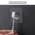 thumbnail image 4 of bedienty Wall Mounted Toothbrushes Holder Waterproof Brush Hanger Toothpaste Shaver Storage Bracket Space Saving Bathroom Transparent 1Set, 4 of 6