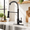 Black-Kitchen Faucet, variant on Black Stainless Steel Single Handle Pull Down 3-Function Kitchen Faucet