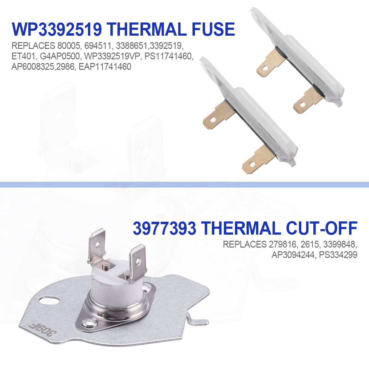 Dryer Heating Element Kit 279838 for Whirlpool 3387134 3977393 3977767 3392519