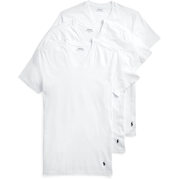 Polo Ralph Lauren Men's Slim Fit Cotton V-neck Undershirt 3-pack