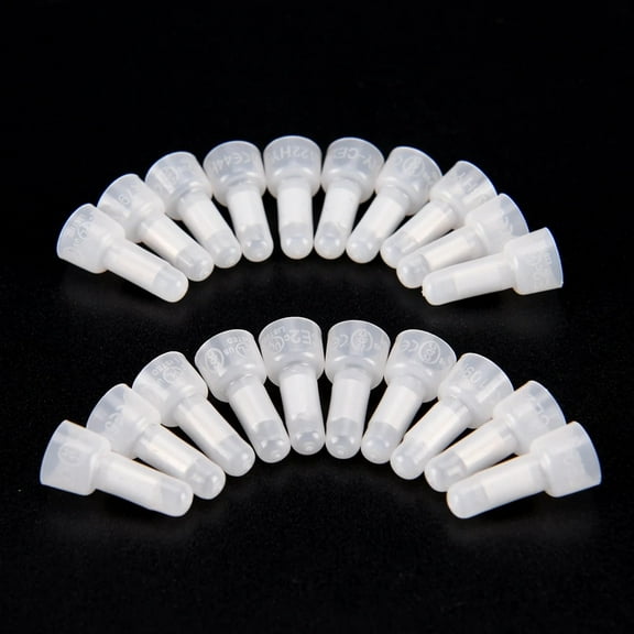 100x Crimp Caps Car Audio Alarm Wire Connectors Closed End Terminal Small White