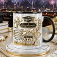thumbnail image 3 of Taza de regalo de graduación para hija de parte de mamá | Taza de cerámica para café o té para graduadas de secundaria y universidad | Accesorio de escritorio que recuerda el logro, 3 of 7