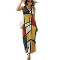 thumbnail image 2 of Mondrian Inspired（17） Sleeveless Dress Dresses Women Summer Evening Dresses Ladies Bohemia Long Dresses, 2 of 9