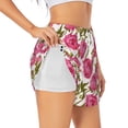 thumbnail image 3 of Lsque Rose Flowers Printed Women's Running Shorts with Liner Pockets,Elastic Quick Dry Workout Athletic Gym Yoga Shorts,Womens High Waist Shorts-X-Large, 3 of 9