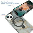 thumbnail image 5 of Allytechgroup Ultra Slim Case for iPhone 15 wth Fashion Marble Pattern, Foldable Ring Kickstand Magnetic Cover Support Wireless Charging Full Body Protection Shockproof Case - Black, 5 of 6