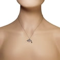 thumbnail image 3 of 925 Sterling Silver Blue Black CZ Evil Eye Tear Pendant Necklace, 18", 3 of 4