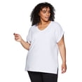 thumbnail image 5 of RBX Active Women's Plus Size French Terry V-Neck Short Sleeve Tunic Top, 5 of 5