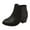 Black, variant on Huowey Girls Ankle Boots Solid Black Classic Versatile Side Zipper Thick Heel Square Heel Little Kid And Big Kids Short Boots