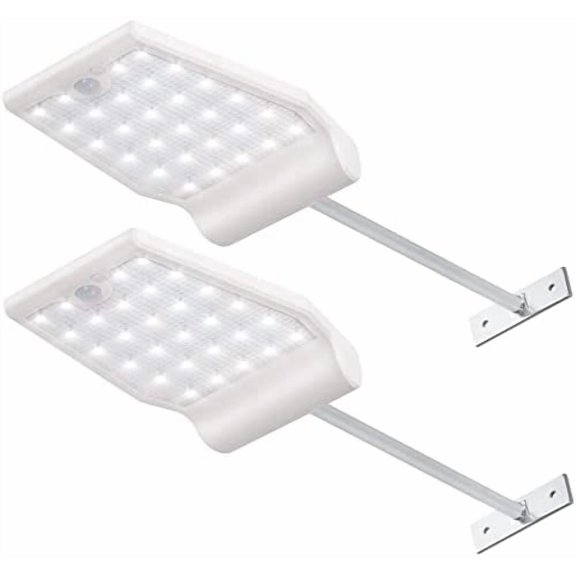 Solar Gutter Lights Outdoor Waterproof, 29 LED Motion Sensor Lighting with 4 Modes, Mounting Pole for Security Wall Fence Yard Barn Porch Garage, Pack of 2$$Tools & Hardware Other