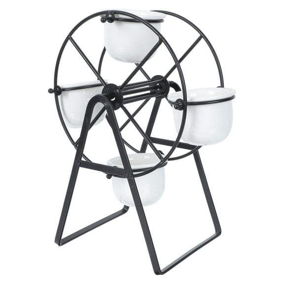 GOOHOCHY Display Stand with Rotatable Ferris Wheel for Storage 4 Pots Set