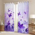 thumbnail image 2 of Manfei Rustic Butterfly Black Out Curtains,Country Natural Theme Curtains Pack of 2 (42x63 Each),Purple Flower Bedroom Curtains For Girl,Luxury Bedroom Decor, 2 of 6