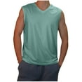 thumbnail image 2 of Odbmxy V-Neck Tank Tops for Men Plus Size Cotton Sleeveless Mens Undershirts Breathable Solid Color Vacation Shirts,Green 3XL, 2 of 6