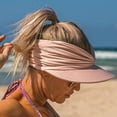 thumbnail image 4 of WSBArt Womens Sun Hat Wide Brim Summer UPF 50+ UV Protection Beach Sport Ponytail Sun Visor Cap, Pink, 4 of 7