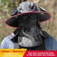 thumbnail image 3 of HBASD Outdoor Wide Brim Sun Hat with 2 Solar Fans, Fishing Hat with Removable Neck Flap, UV Protection Sun Bucket Hat for Fishing, Hiking, Camping (Upgrade A), 3 of 7