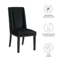 thumbnail image 3 of Side Dining Chair, Nailhead, Set of 2, Black, Velvet, Modern Contemporary, Kitchen Room Cafe Bistro Restaurant Hospitality, 3 of 9