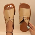 thumbnail image 5 of Aloohaidyvio Womens Flat Sandals Dressy Summer Slide Dress Sandals Comfortable Cute Leather Vacation Sandals for Women, 5 of 7