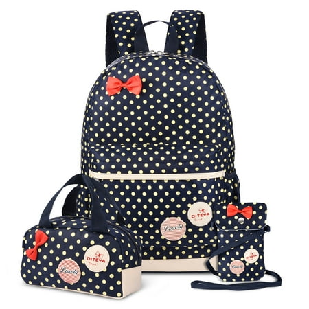 VBIGER School Bags School Backpack Polka Dot 3pcs Kids Book Bag Lunch Bags Purse Girls (Best School Bags Brands)