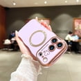thumbnail image 3 of Zonrw Para Iphone 17 Pro Max Funda Magnética Para Mujeres Y Niñas, Marco De Onda Suave Y Lindo, Forma Rizada, Corazón De Amor, Carcasa De Teléfono Con Revestimiento De Lujo, Compatible Con Magsafe A P, 3 of 5