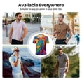 thumbnail image 6 of Yiaed Vibrant Parrot Splash ArtPrint Men's Short Sleeve Polo Shirt,Golf Polo for Men Three-Button Golf Shirt Athletic Casual Collared T-Shirt- Medium, 6 of 7