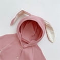 thumbnail image 4 of Mercatoo Baby Boys Girls Easter Long Sleeve Solid Romper Newborn Ribbed Cute Hooded Jumpsuit Infant Bunny Bodysuit Outfits, 4 of 9