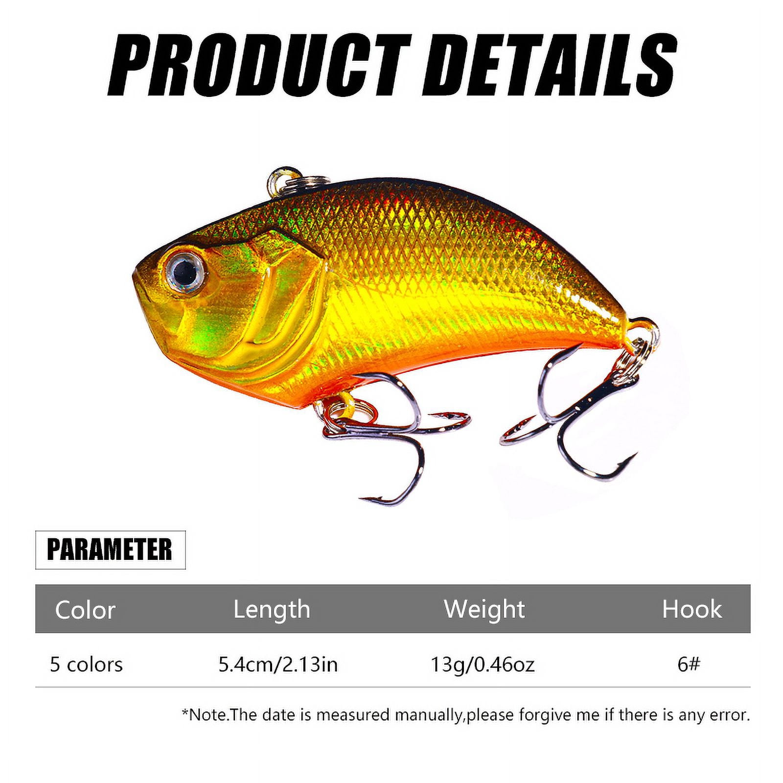 HENGJIA Fishing Lures, Lipless Crankbaits Long Casting Distance Sinking Lure Hard Bait Minnow VIB Fishing Lure for Trout Walleye Redfish Freshwater or Saltwater