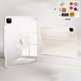 thumbnail image 1 of Tablet Stand Protection Clip with Case for iPad Pro 12.9 M2 Cover for 2022 9th Air 5 Tri-fold Magnet Back with Sticker for 11" Cream white S iPad 10.2 9th 2021, 1 of 6