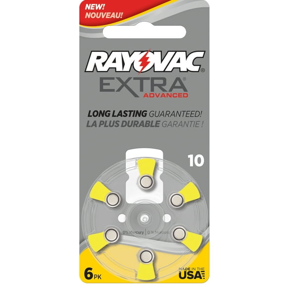 Rayovac Extra Advanced, Batterie d'Aide Auditive Taille 10 (pack 60 Pièces)
