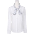 thumbnail image 2 of Women's Floral Fresh 26.7'' Square Scarf Cotton Satin Floral Pattern Neckerchief for Gift Travel Office One Size White, 2 of 6