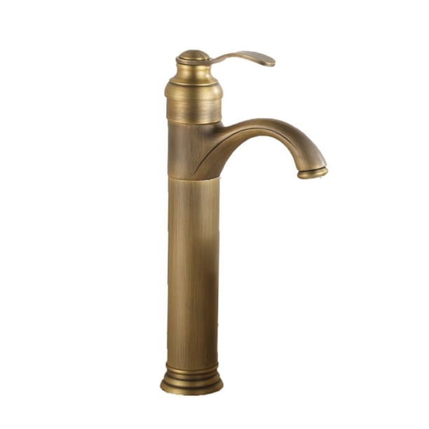 Riwesomey Grifo de lavabo de estilo Vintage para restaurante de Hotel en casa, grifo de agua de cobre frío y caliente de repuesto para lavabo de una sola Herramientas y ferretería Alto Riwesomey TO012080-02