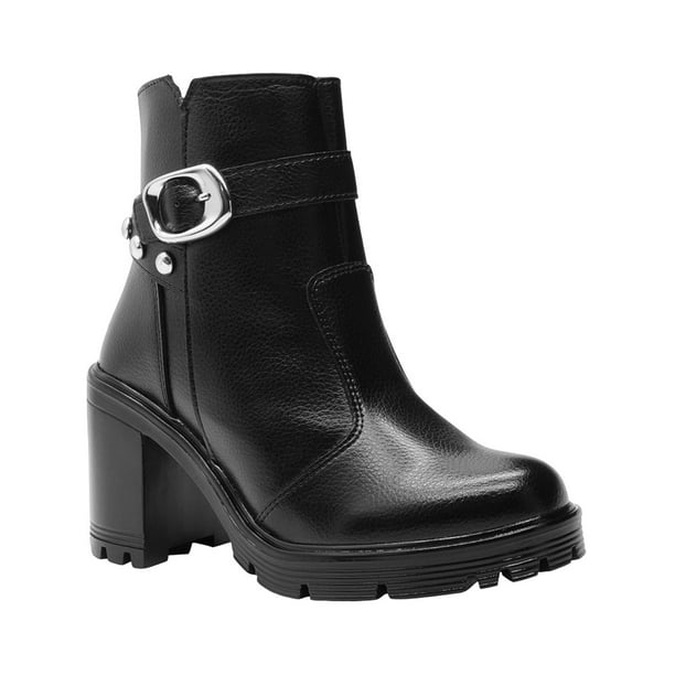 Botin Invierno Para Mujer Tacon Ancho Greenlove® Color Negro negro 22.5