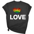 thumbnail image 2 of Busydd Womens Pride Shirt Fashion Love Heart Graphic Tees Casual Comfy Cotton Rainbow T Shirts for Women LGBTQ Short Sleeve Round Neck Summer Tops L, 2 of 3