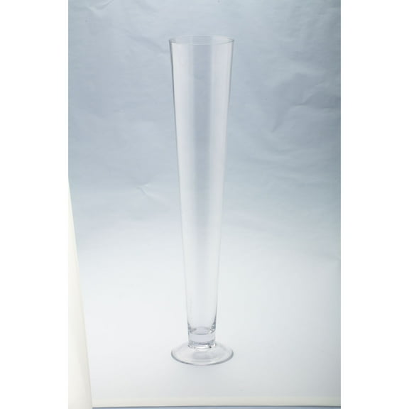 Contemporary Home Living Hand Blown Glass Vase with Round Based Bud - 23.5" - Clear