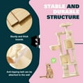 thumbnail image 4 of Amolife 64" Large Cat Tree and Tower with Stair, Condo House & Scratching Posts for Indoor Cats, Beige, 4 of 10