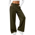 thumbnail image 3 of Maplenight Wide Leg Sweatpants for Women Drawstring Elastic Waist Palazzo Pants Side Pockets Lightweight Travel Casual Trousers, 3 of 7