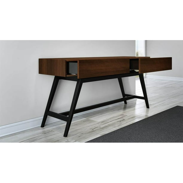 63 In Mid Century Modern Console Table, Mid Century Modern Console Table With Shelves