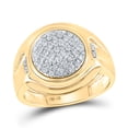 thumbnail image 3 of 10K Yellow Gold Mens Round Diamond Circle Cluster Ring 1/3 Cttw, Mens Size: 7-13, 3 of 3